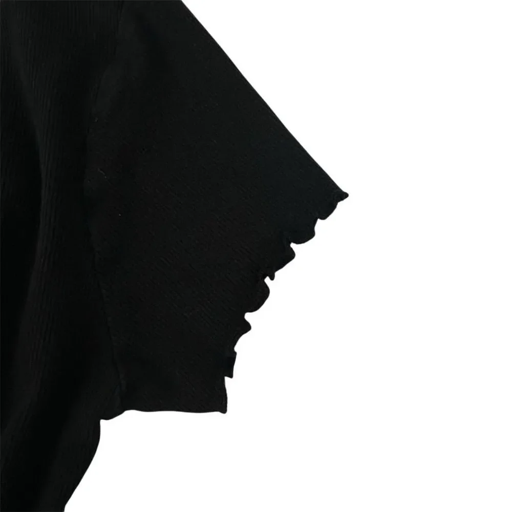 Reformation Women's XS Black Cropped Lowen Tee Short Sleeve Casual Top - Picture 8 of 11